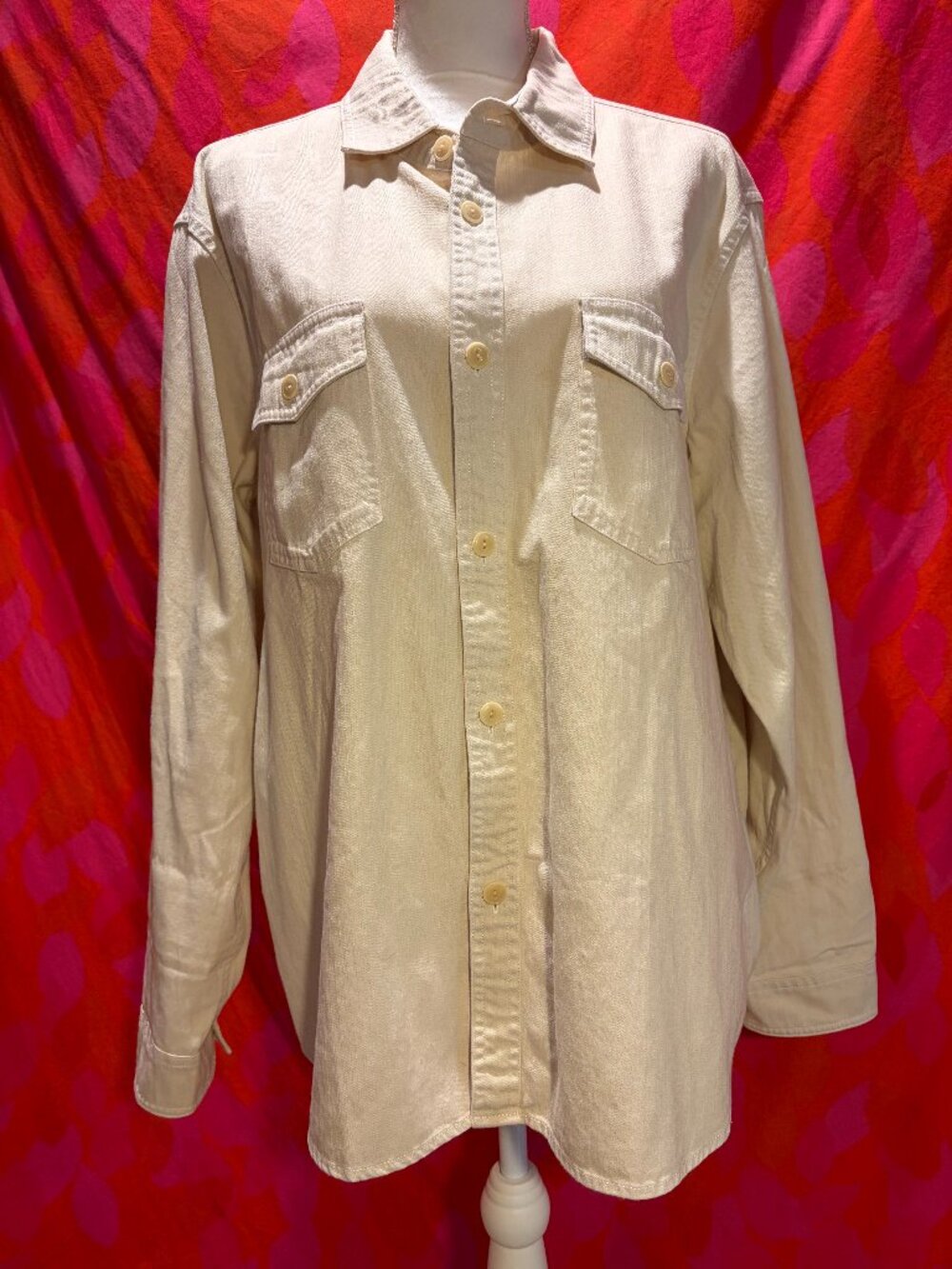 Men's Off White XL Long Sleeve Button Down Deus Ex Machina